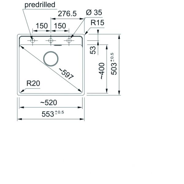 Franke Fragranitbecken MRG 210-52 A Steingrau Druckknopf Edelstahl